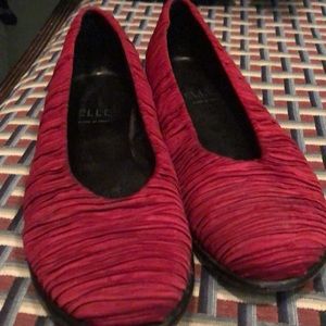 Pleated Fortuny Slipper Flats Vintage Cabernet Red Sz 8.5